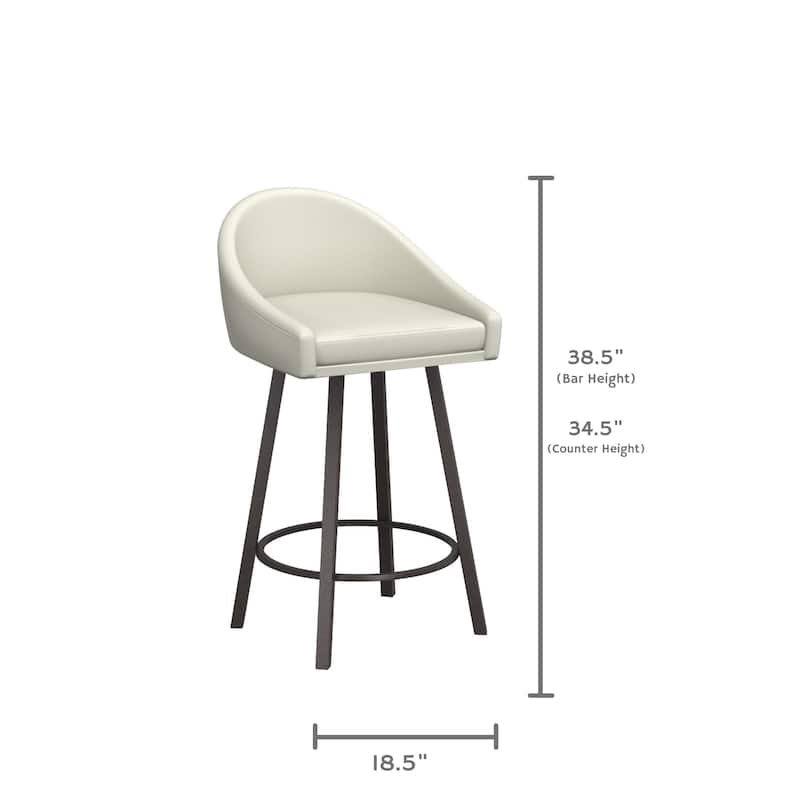 Tempo Furniture Kori Swivel 26" Counterstools/30" Barstools Palladium Gray Powder Coat Finish (Set of 2) by Furnish Theory