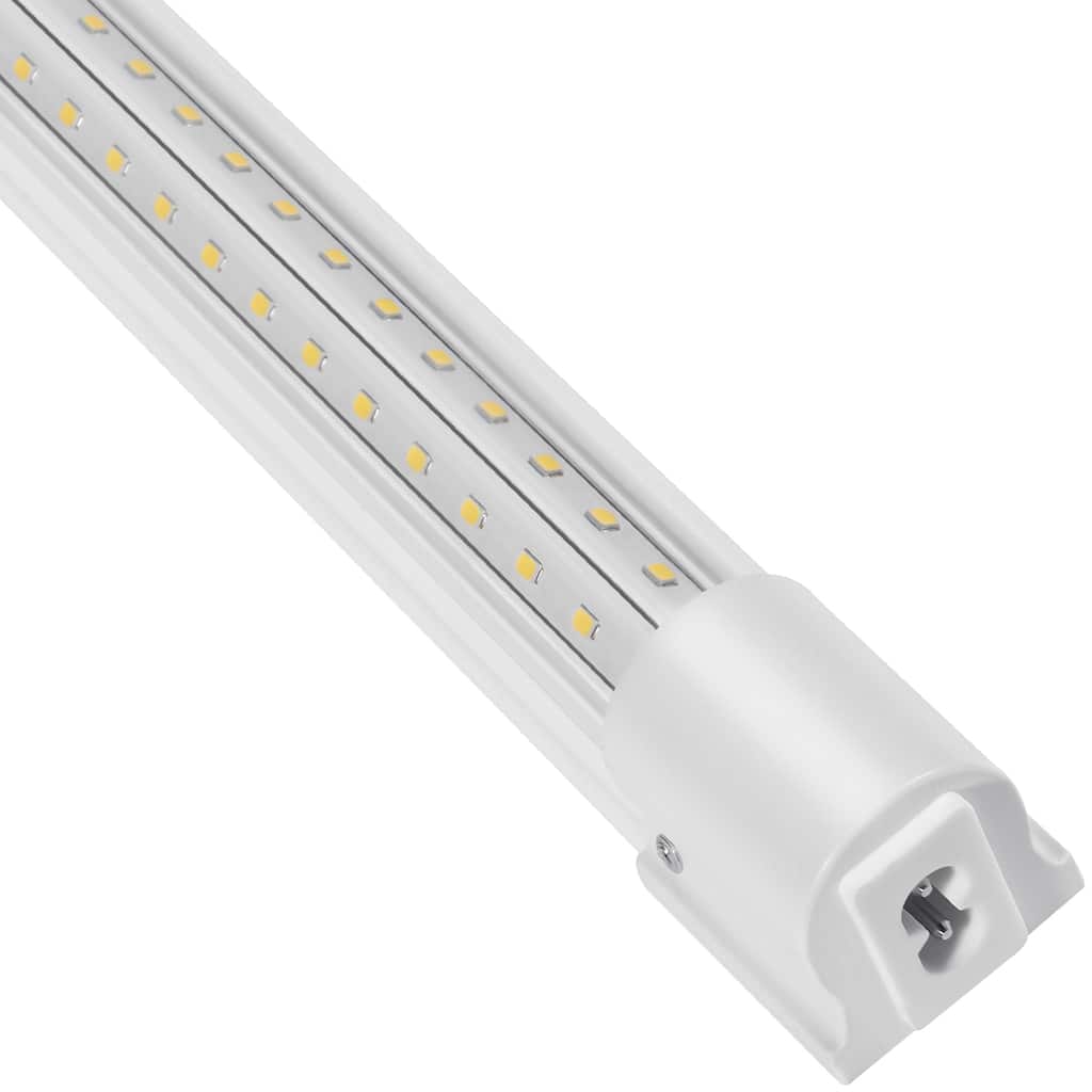 10 Pack LED Shop Light, Linkable Shop Light Fixture, Ceiling Lights 59 in Power Cords with ON/OFF Switch 48 in Connector Cables