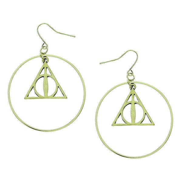 Shop Harry Potter Movie Deathly Hallows Symbol Hoop Earrings Official Hp New Overstock 17616119