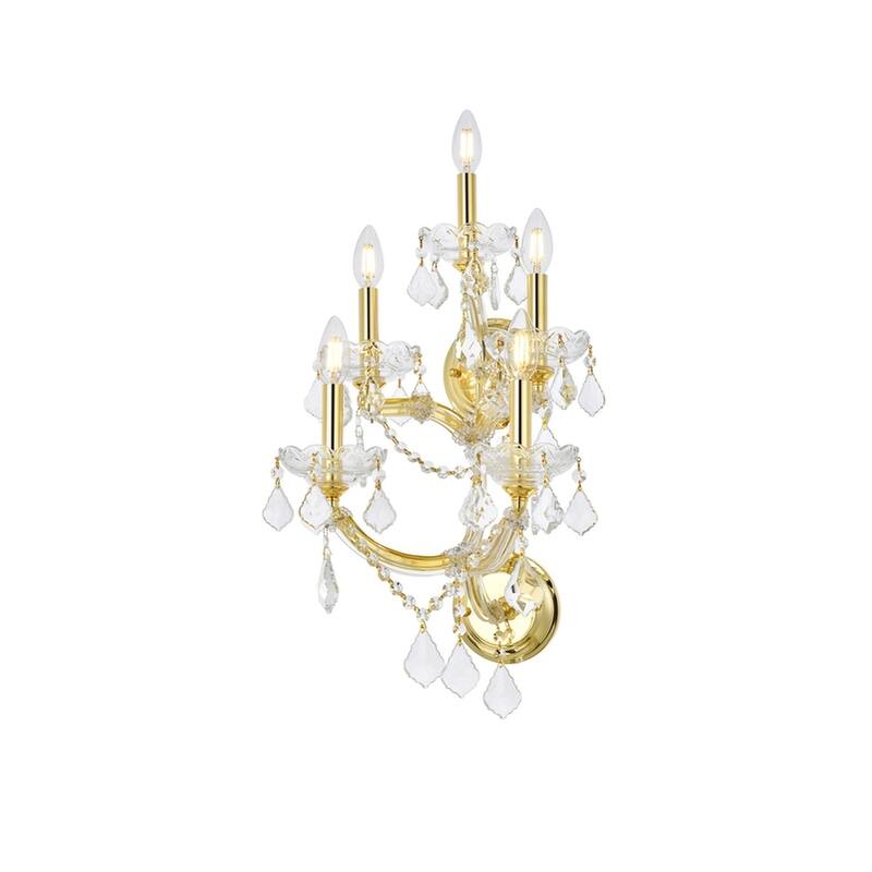 Fleur Illumination Collection Wall Sconce D:12in H:29.5in E:11.5in Lt:5 Gold Finish