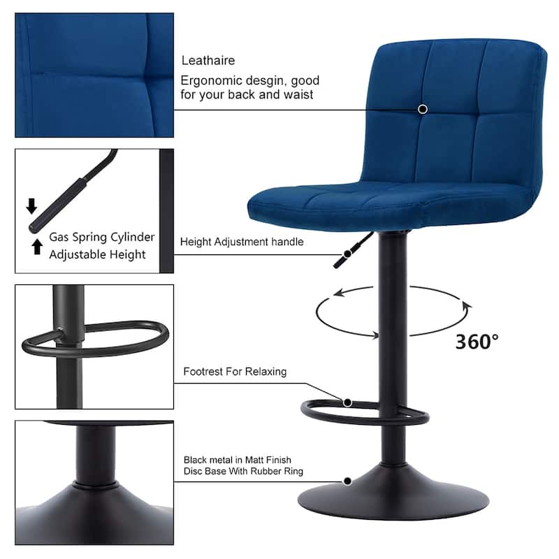 Swivel Adjustable Height with Armless Bar Stools