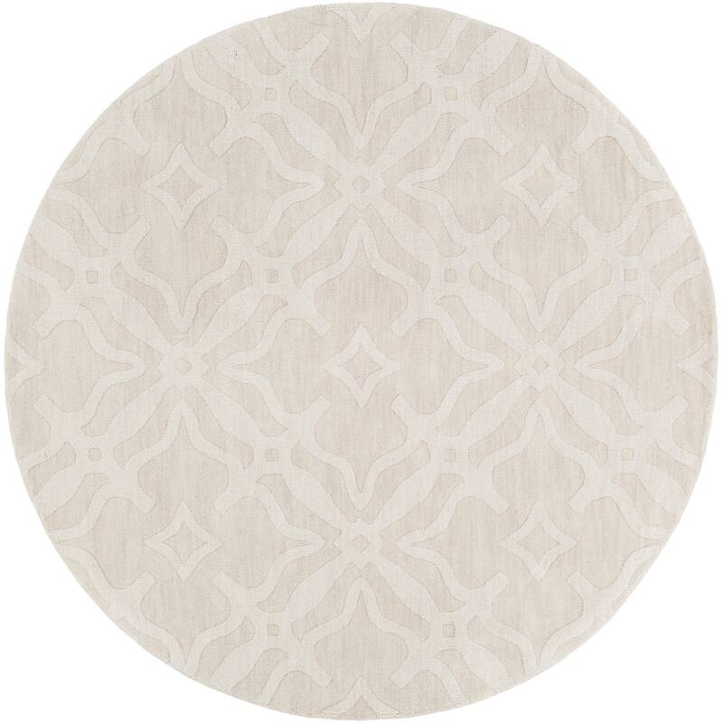 Livabliss Modern & Contemporary Metro Floral & Botanical Area Rug - 6' x 6' Round - Ivory