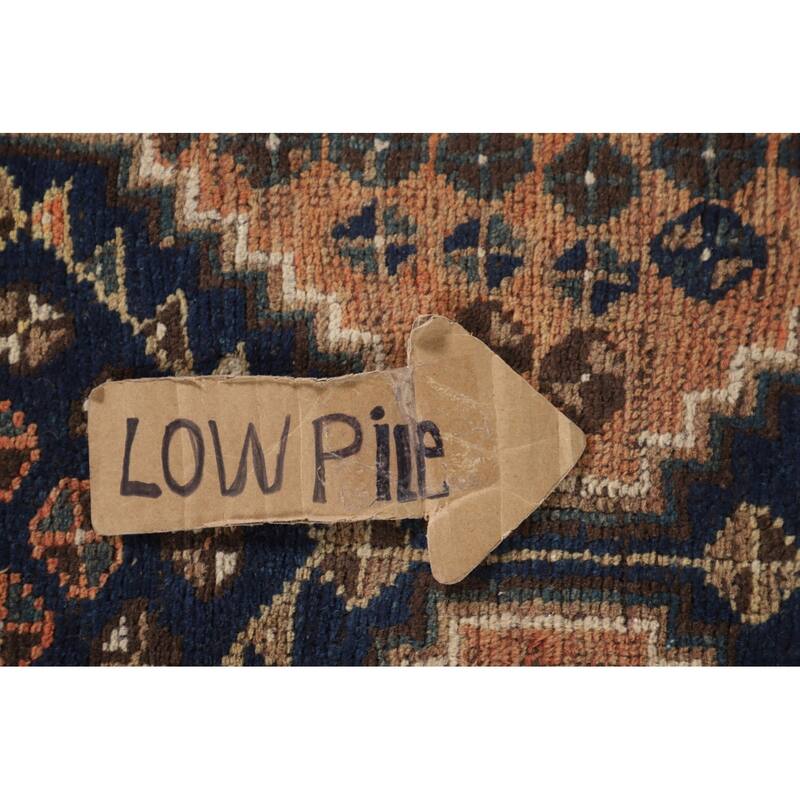 Geometric Shiraz Persian Vintage Area Rug Hand-Knotted Wool Carpet - 4'9"x 6'0"