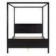 preview thumbnail 4 of 7, Queen Size Wooden Canopy Platform Bed with Headboard and Footboard Underbed Storage ,Slat Support Leg