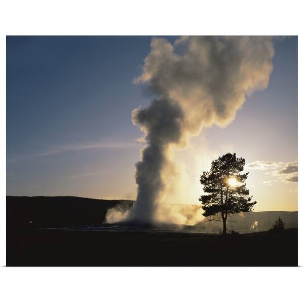 Shop Wyoming Yellowstone National Park Old Faithful Steam And Water Erupting From The Thermal Pool Poster Print Overstock 16874376