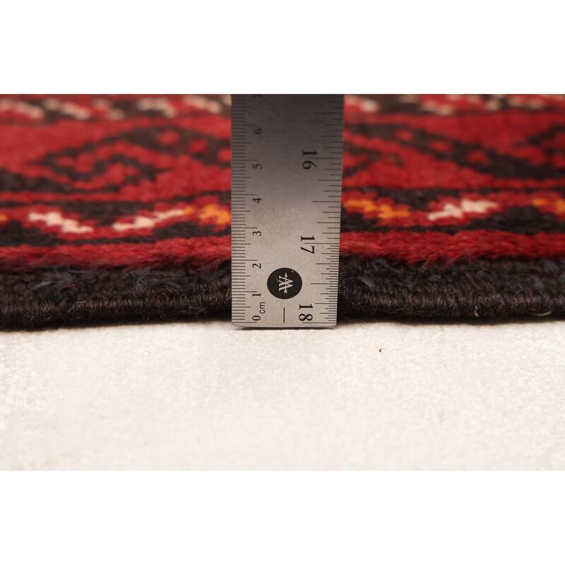 ECARPETGALLERY Hand-knotted Baluch Cream, Dark Red Wool Rug - 3'4 x 5'10