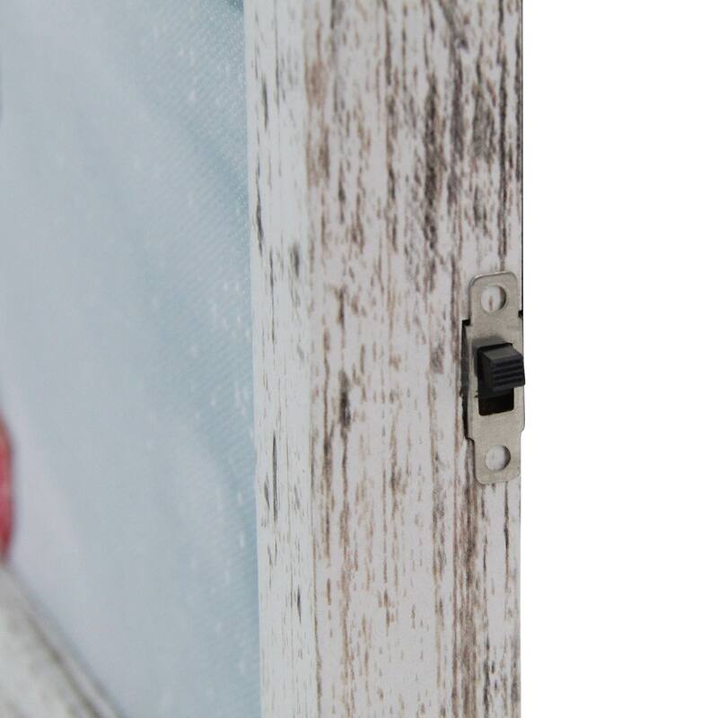 LED Lighted Vintage VW Car Framed Christmas Canvas Wall Art - 15" x 19"