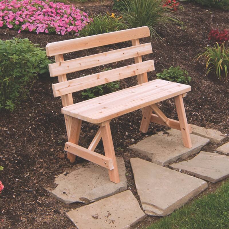 2' Traditional Backed Bench - Unfinished