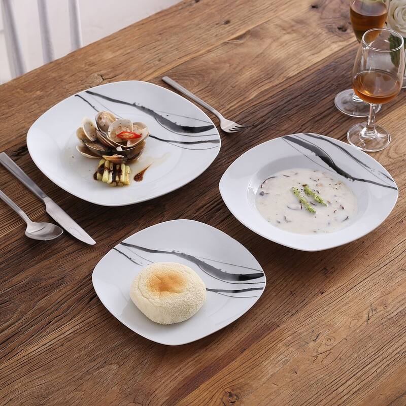 VEWEET 'Teresa' Porcelain Dinner Plate Sets (Service for 6)
