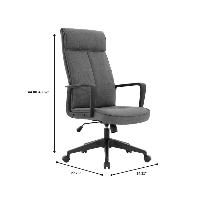 High-Back Leather/Polyester Office Chair Adjustable Height Swivel & Tilt Aiaria Series - N/A