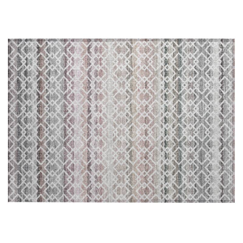 Machine Washable Indoor/ Outdoor Cabo Stripe Chantille Rug