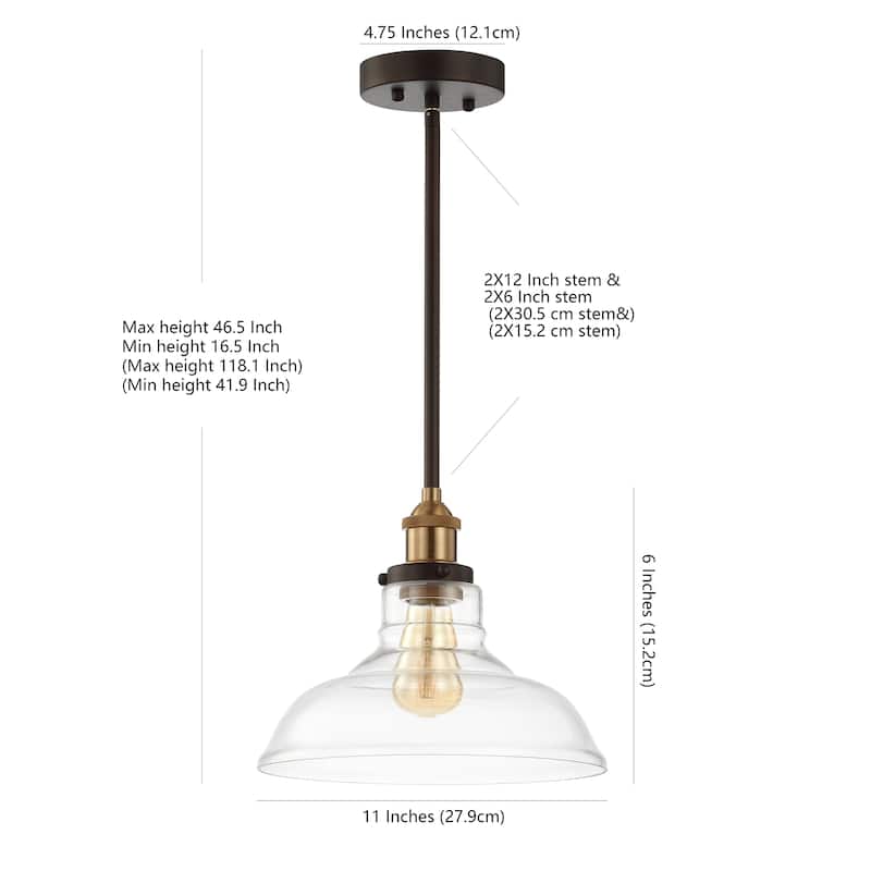 SAFAVIEH Lighting Saul Adjustable 1-light LED Dark Grey Pendant - 11" W x 11" D x 16.5-46.5" H