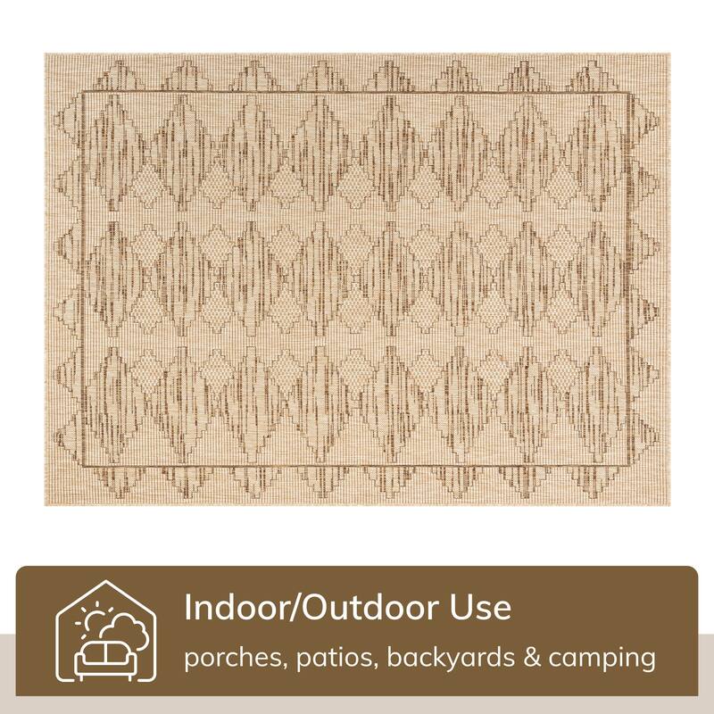 Well Woven Medusa Vidar Indoor Outdoor Moroccan Trellis Area Rug