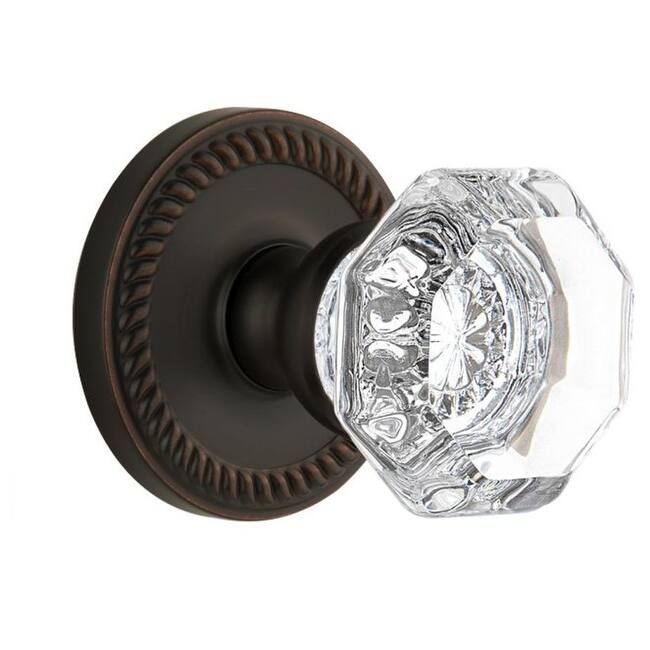 Grandeur Newport Solid Brass Rose Single Dummy Door Knob with Chambord - Timeless Bronze