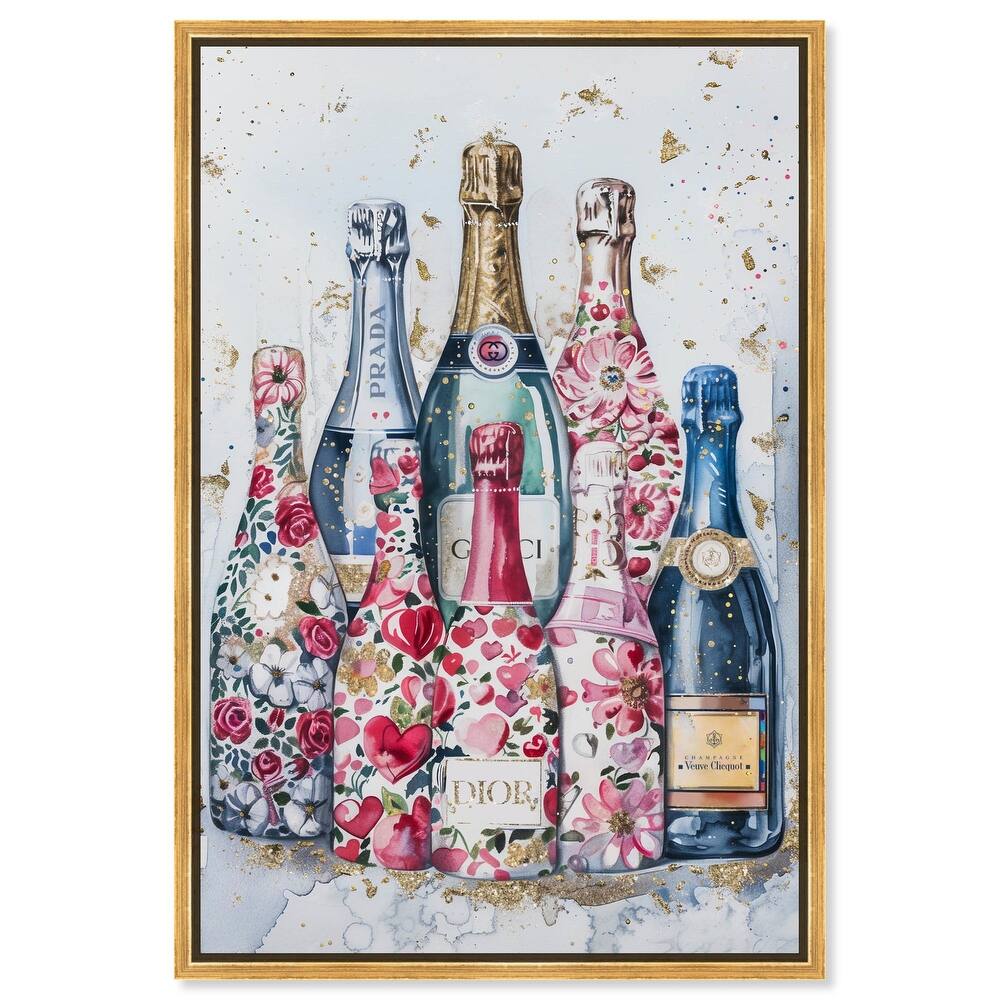 Intricate Floral Champagne Canvas by Art Remedy
