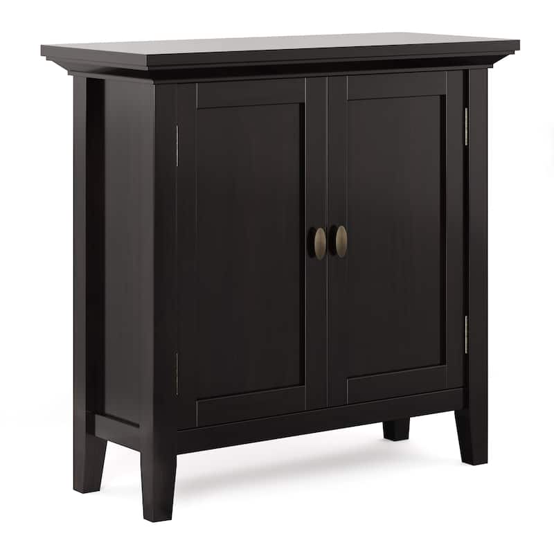 WYNDENHALL Mansfield SOLID WOOD 32 inch Wide Transitional Low Storage Cabinet - 32"w x 14"d x 31"h