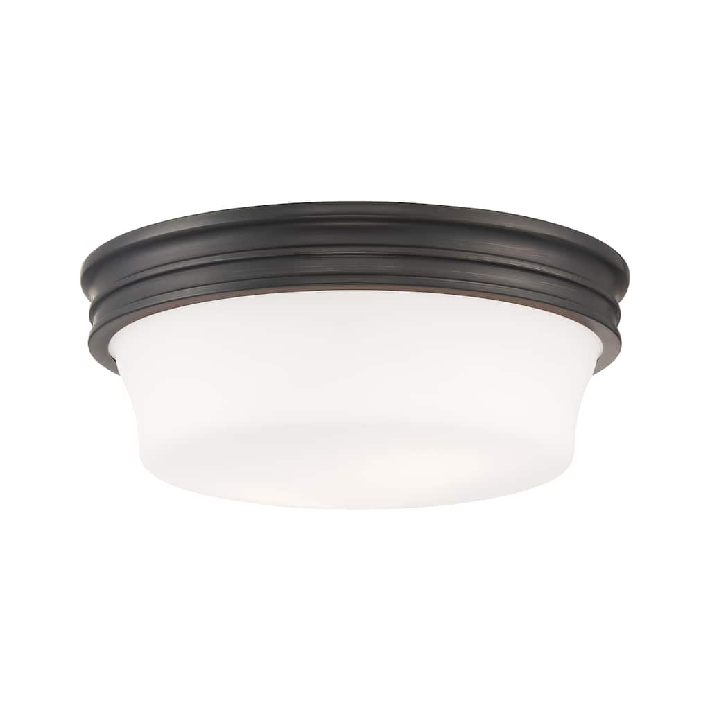 Elk Home Galen Glass Flush Mount Ceiling Light - Oil Rubbed Bronze