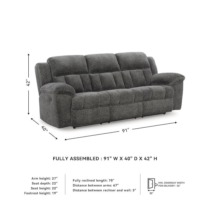 Signature Design by Ashley Frohn Reclining Sofa - 91"W x 40"D x 42"H