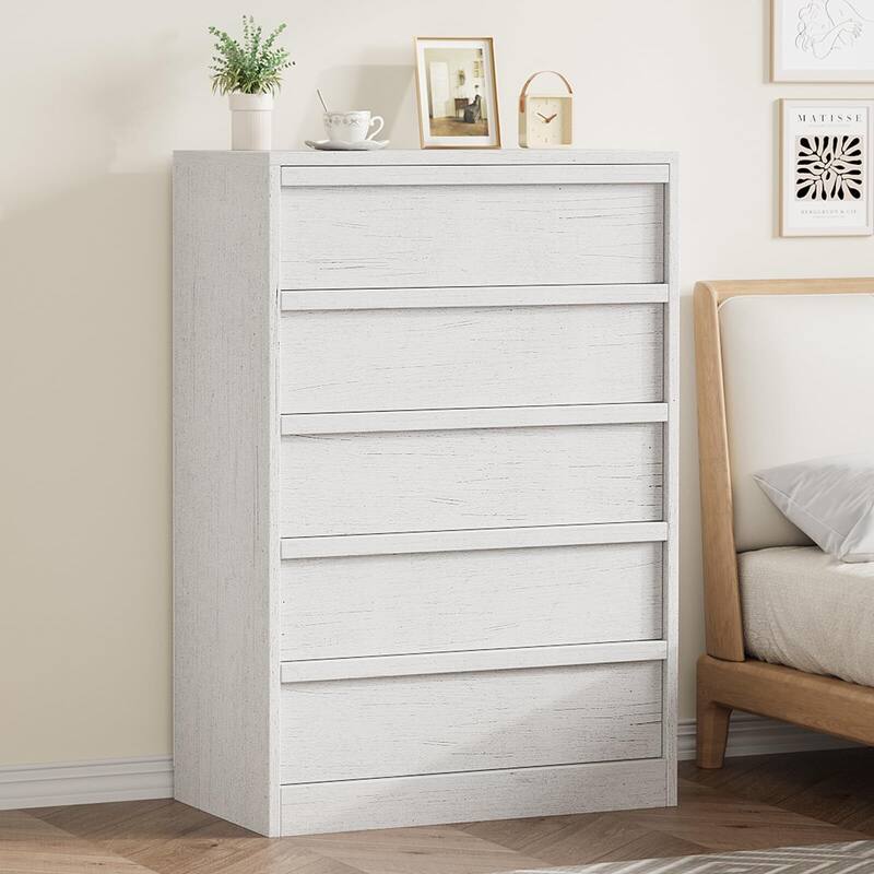 5/7 Drawer Dresser for Bedroom, Modern 5 Chest of Drawers Tall with Large Drawers Storage, Wooden Dresser Organizer