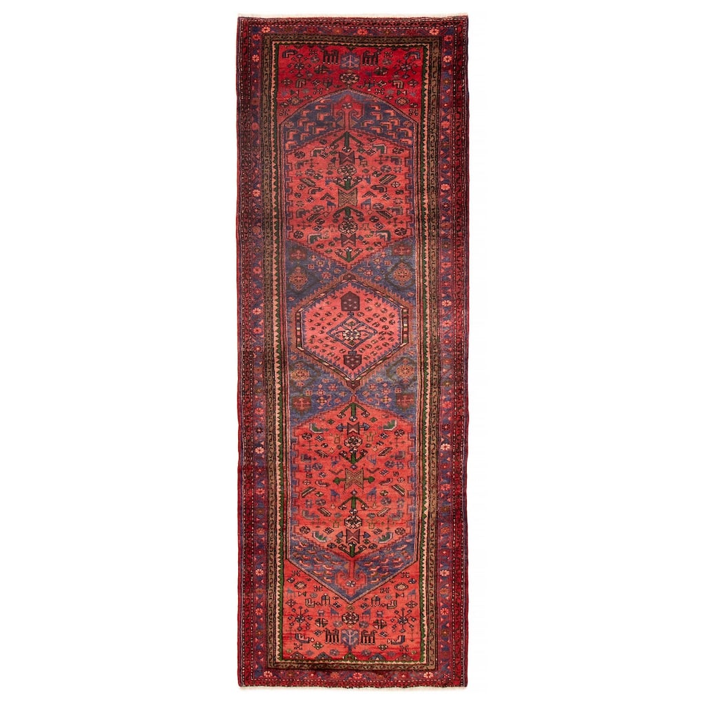 ECARPETGALLERY Hand-knotted Andelz Red Wool Rug - 3'7 x 10'10