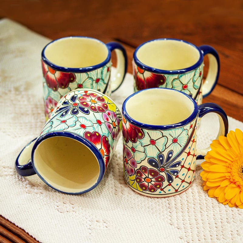 Novica Handmade Colors Of Mexico Ceramic Mugs (Set Of 4)