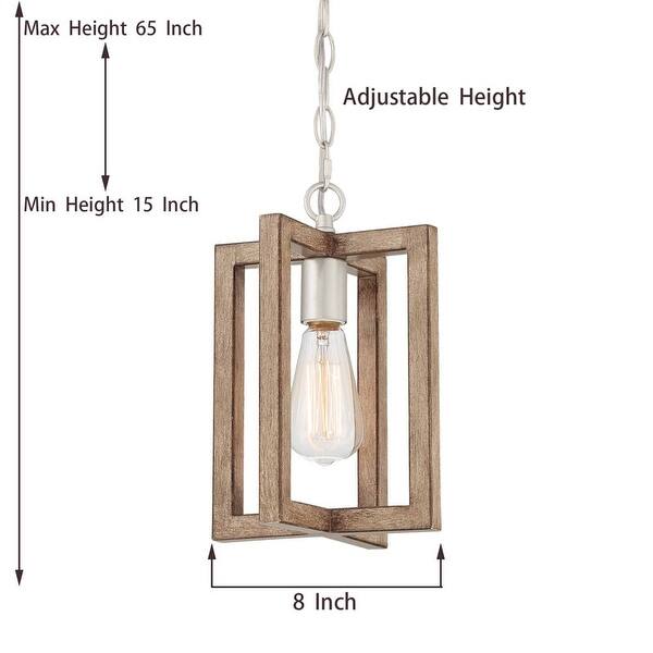 dimension image slide 1 of 2, Modern Farmhouse 1-light Geometric Kitchen Island Pendant Lighting - 8 in. D