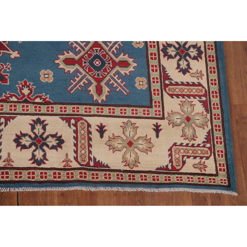 Blue Kazak Oriental Area Rug Handmade Bedroom Wool Carpet - 8'5" x 10'7"