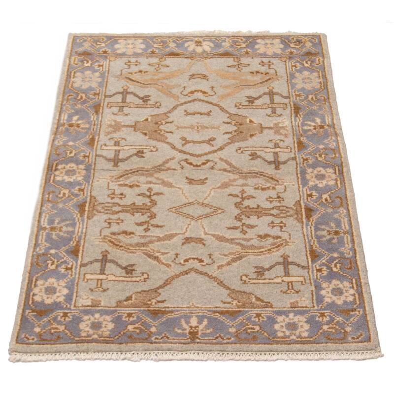 ECARPETGALLERY Hand-knotted Royal Oushak Light Grey Wool Rug - 3'1 x 5'1
