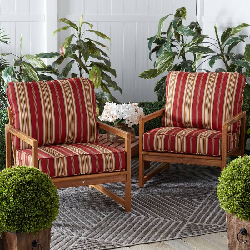Outdoor 2-Piece Reversible Deep Seat Cushion Set (Cushions Only)