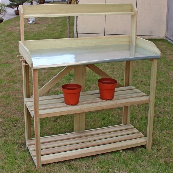 Outdoor metal potting bench deals
