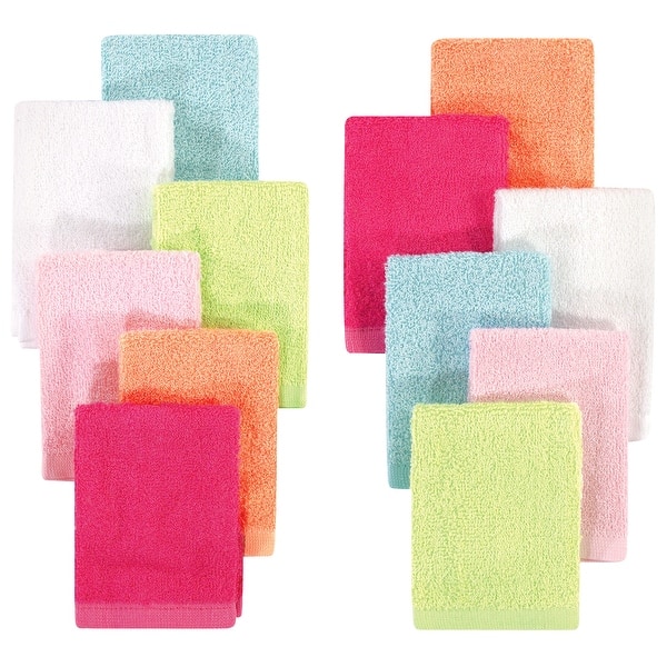 slide 1 of 1, Hudson Baby Infant Girl Rayon from Bamboo Woven Washcloths 12pk, Tropical - One Size One Size - Tropical