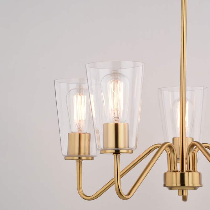 Beverly Chandelier Light Fixture Clear Glass Shade, LED Compatible