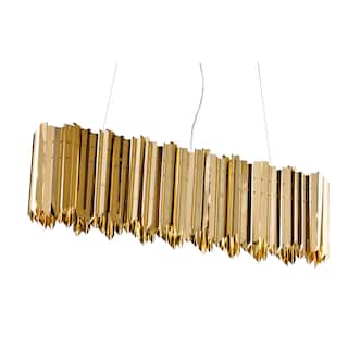 6-Light Gold Stainless Steel Oval Chandelier