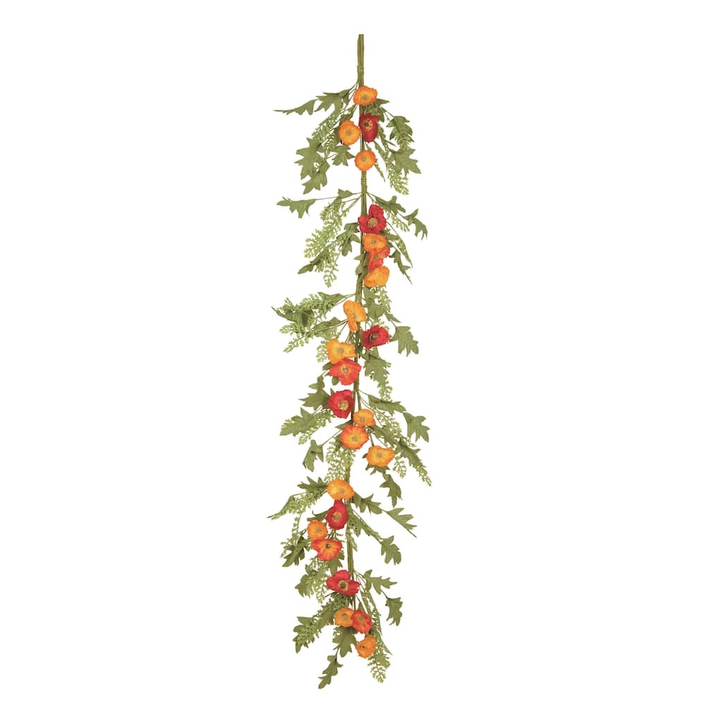 Transpac Plastic 60" Multicolor Spring Poppy Flower Garland