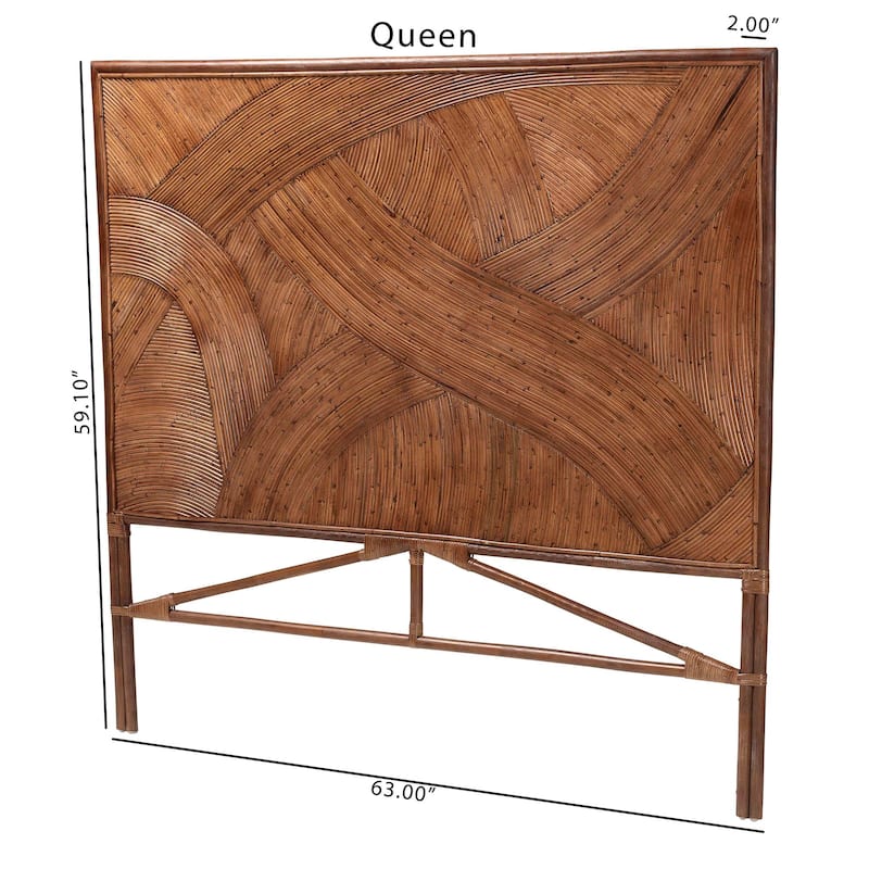 Elettra Bohemian Dark Brown Rattan Standalone Headboard