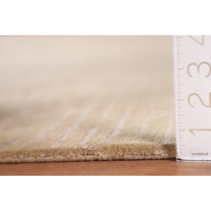 Nepalese Modern Area Rug Hand-Knotted Wool Carpet - 9'3" x 11'10"