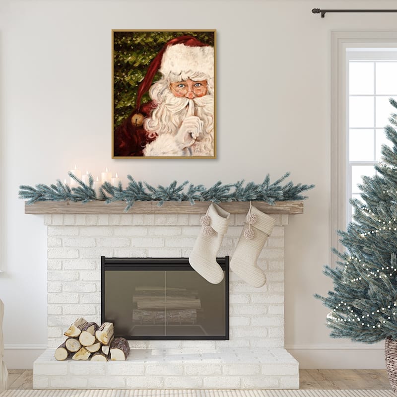 Secret Santa by Patricia Pinto Framed Canvas Wall Art Print