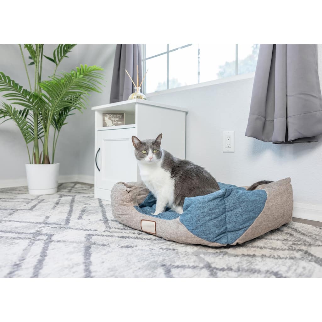 Soft upholstery Cat Bed, Skid free Nest Pet Bed, Puppy Beds - 26" x 21" x 6";