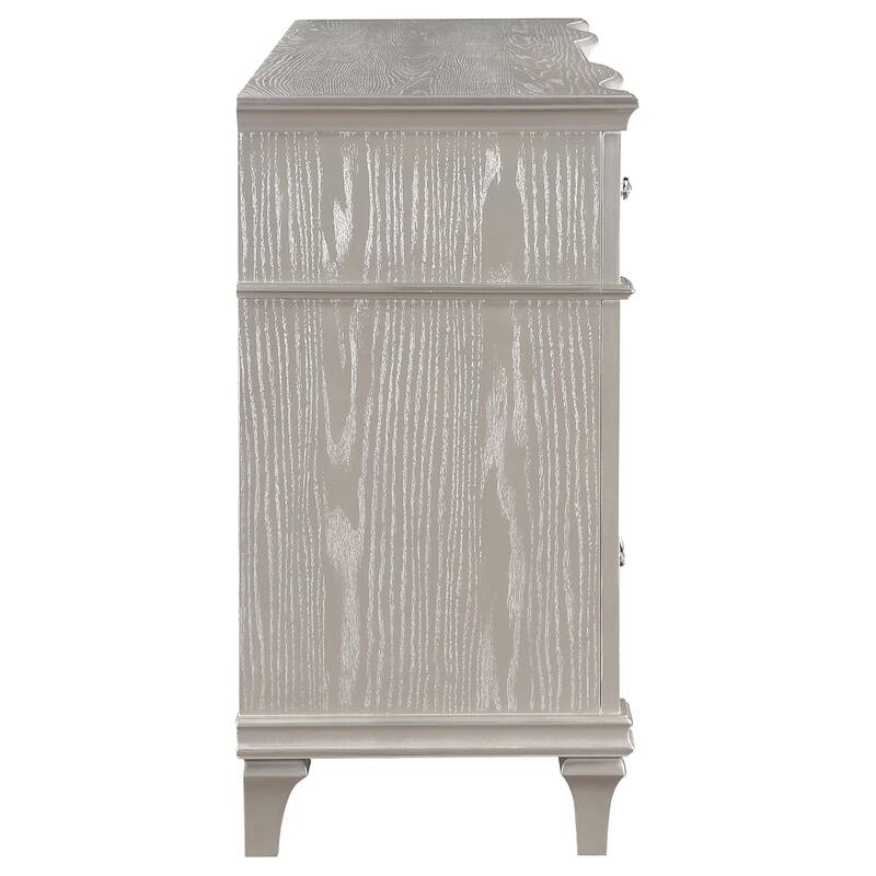 Evangeline Modern Classic Wood 9-drawer Bedroom Dresser Silver Oak