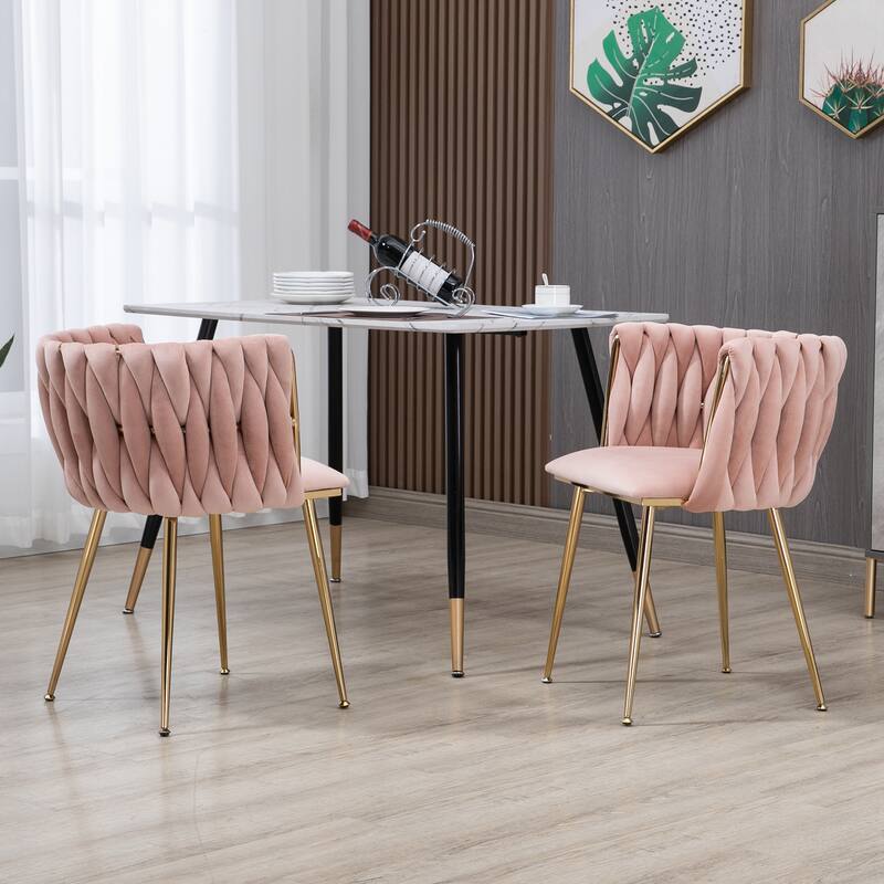 Makeup Chair, Home Backrest Light Luxury Dining Chair, Balcony Table Edge Chair (set of 2)