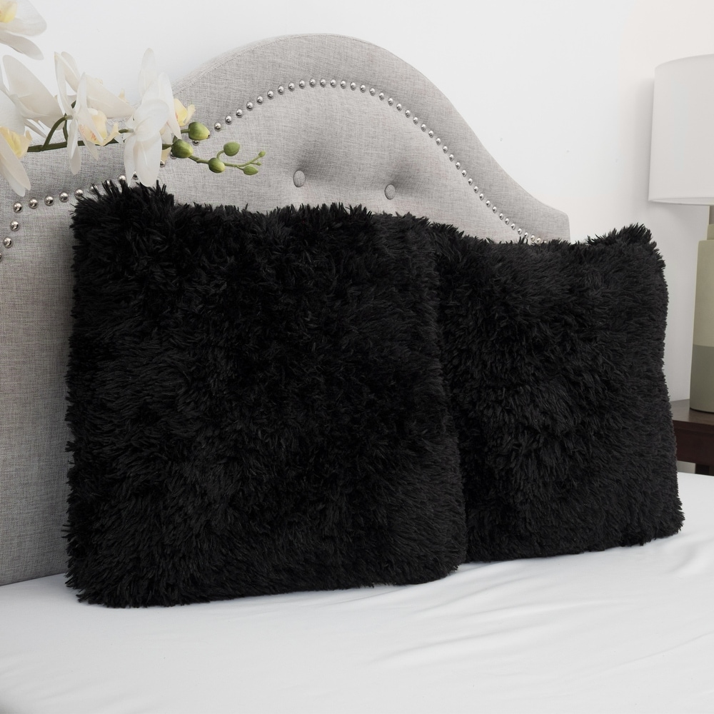 Black Faux Fur Throw Pillows Bed Bath Beyond