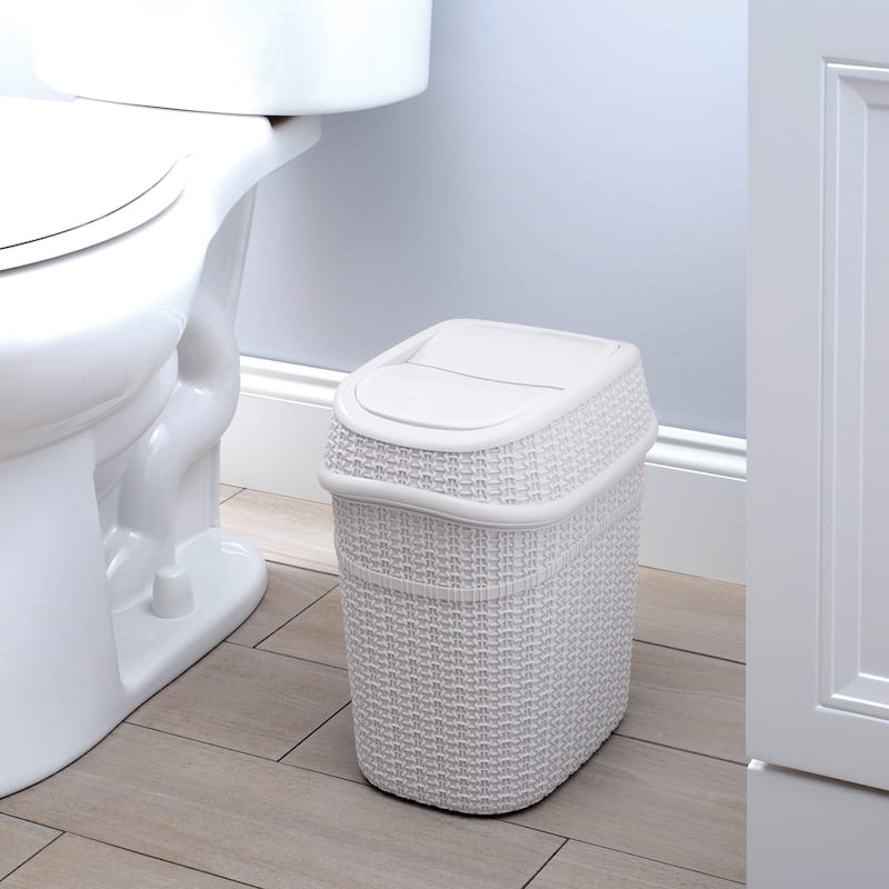 Bath Bliss 2 Pack 9.5 Liter Sailor Knot Swing Top Waste Bin