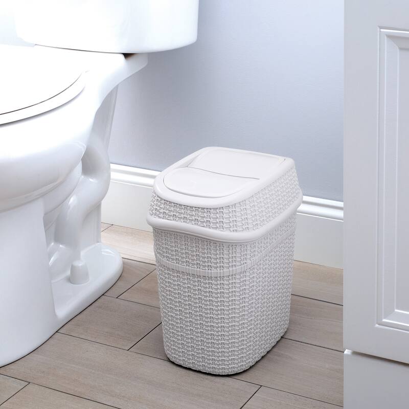 Bath Bliss 9.5 Liter Sailor Knot Swing Top Waste Bin