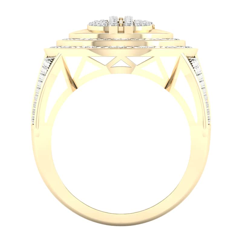 IGI Certified 1/3ct TDW Diamond Halo Ring in 10k Gold for Men