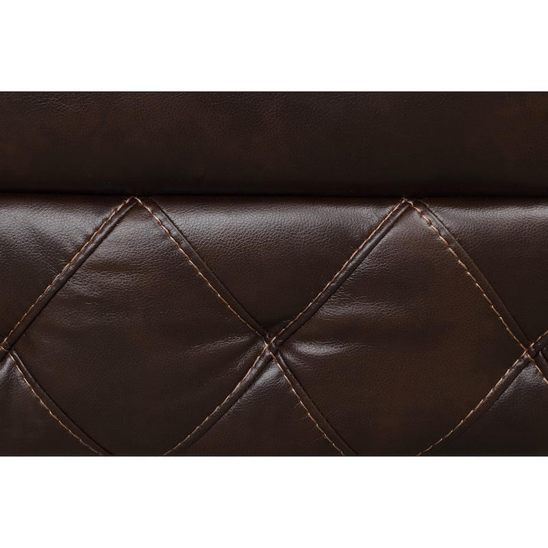 Owen Brown Breathable Leather Manual Reclining Loveseat with Storage Console