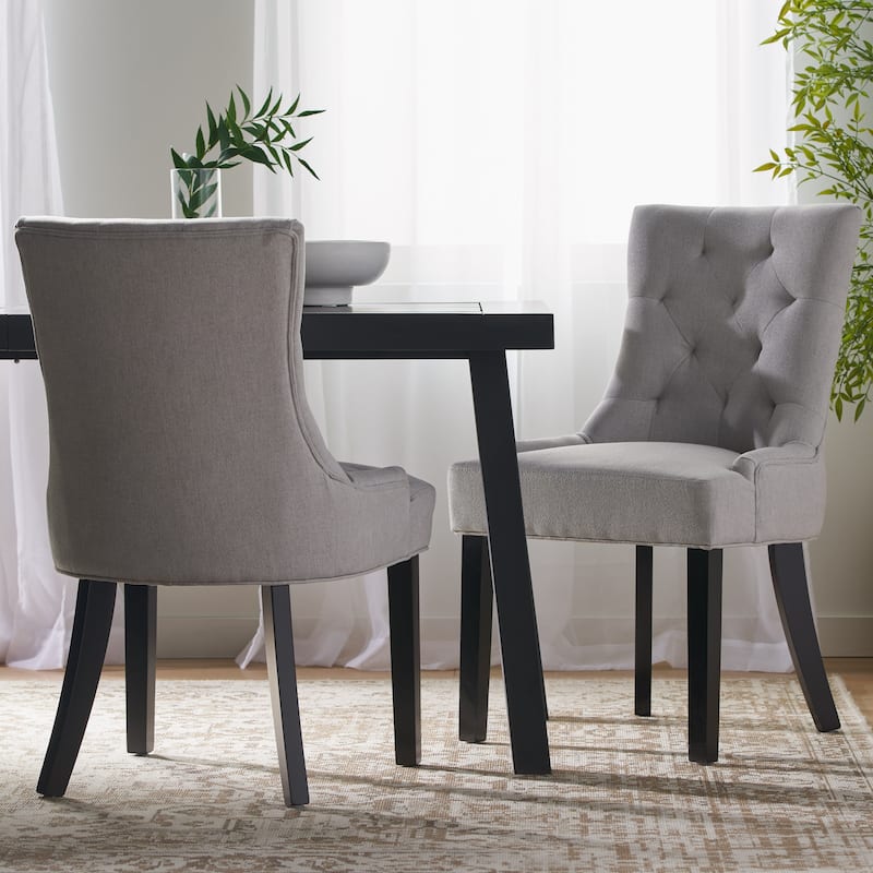 Tufted Dining Chairs Set of 2, Upholstered Fabric Dining Room Chairs Kitchen Chairs with Wood Legs and Padded Seat