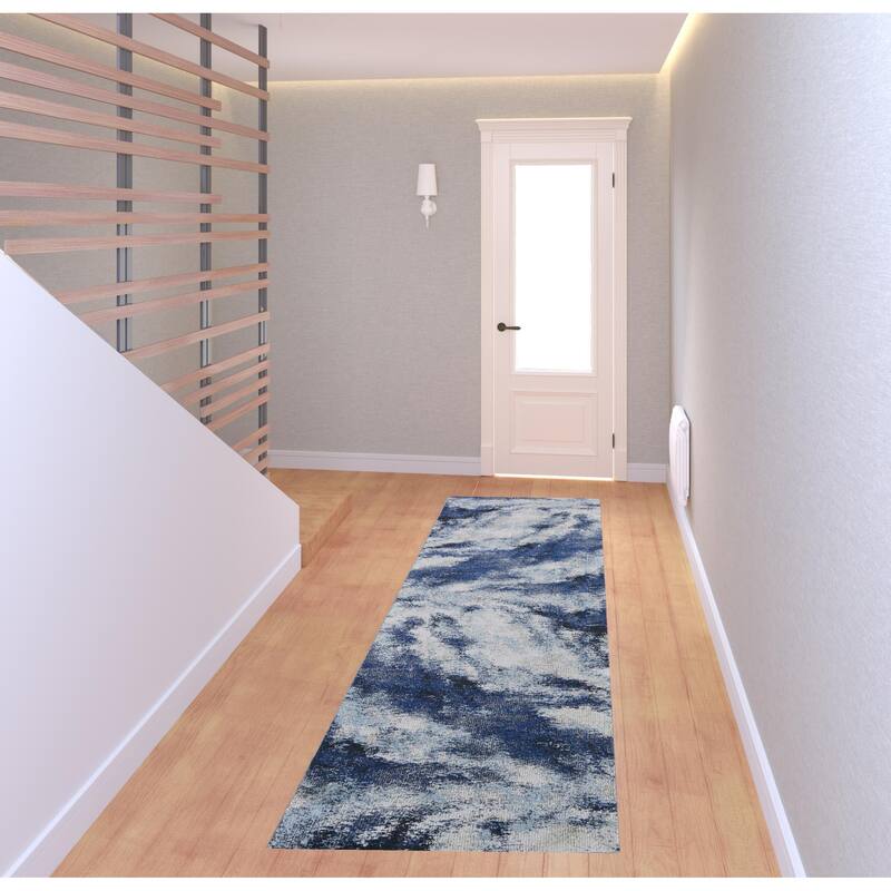 Xuvu Power Loomed Abstract Stain Resistant Area Rug By HomeRoots - 8' Runner