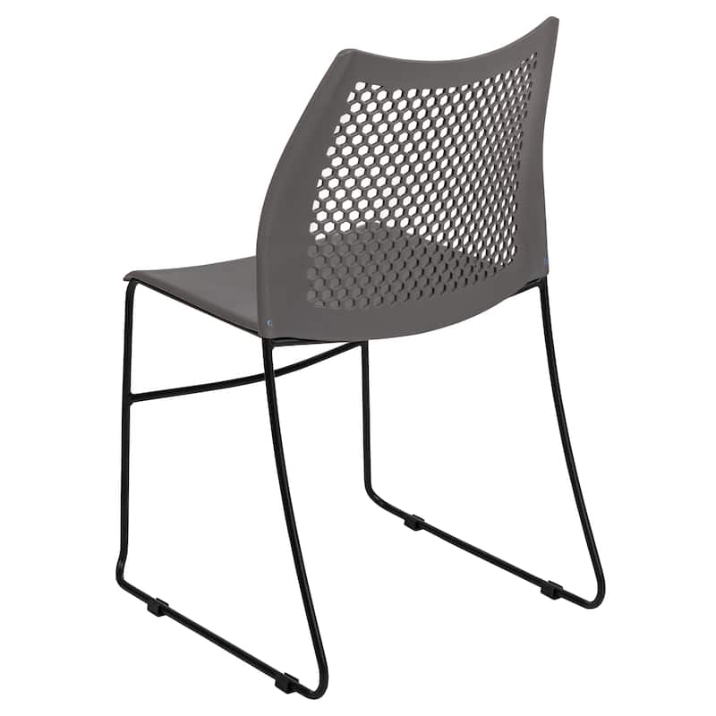 661 lb. Capacity Stack Chair with Air-Vent Back and Powder Coated Sled Base