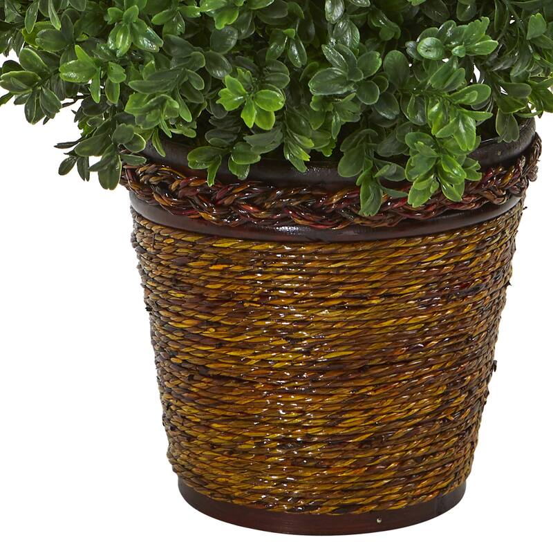 Artificial Sweet Grass Plant in Basket - 23 Inch Indoor Outdoor Decor - Green