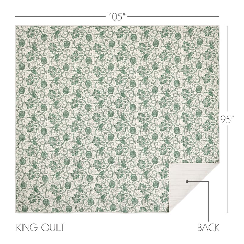 Dorset Green Floral Quilt